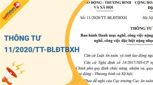 THÔNG TƯ SỐ 11/2020/TT-BLĐTBXH