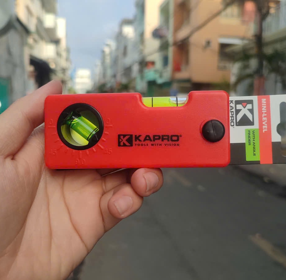 Thước Thủy Nivo Mini Kapro 245 (10cm) - Thân Kim Loại, Ống Thủy Xoay 360 Độ