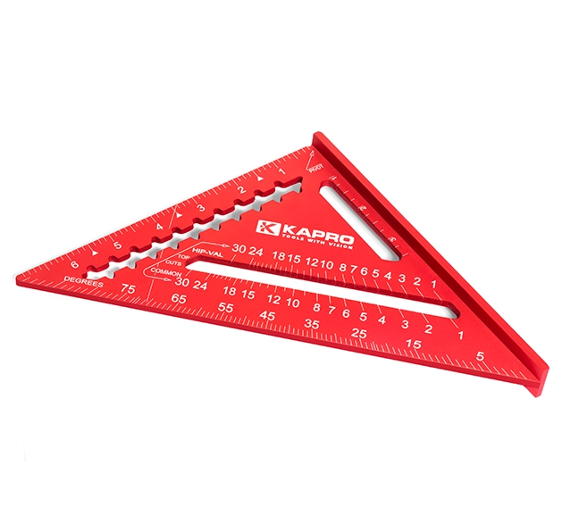 Thước Eke Vuông Đỏ Kapro 446 (7 Inch) – Hợp Kim Nhôm Nguyên Khối, Vạch Chia Khắc Laser Bền Bỉ