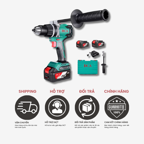 Máy khoan búa không chổi than dùng pin DCA ADJZ03-13EM