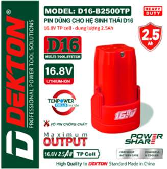 Pin và Sạc 16.8V Dùng Cho Hệ D16 Dekton