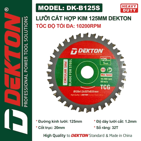 Lưỡi Cắt Dekton Cao Cấp - Cắt Nhôm, Gỗ, Sắt Hợp Kim (Nhiều Kích Thước 125mm - 355mm)