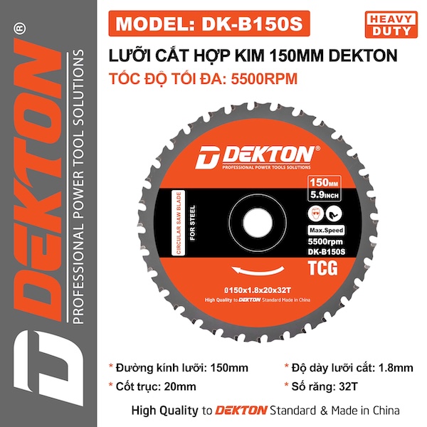 Lưỡi Cắt Dekton Cao Cấp - Cắt Nhôm, Gỗ, Sắt Hợp Kim (Nhiều Kích Thước 125mm - 355mm)