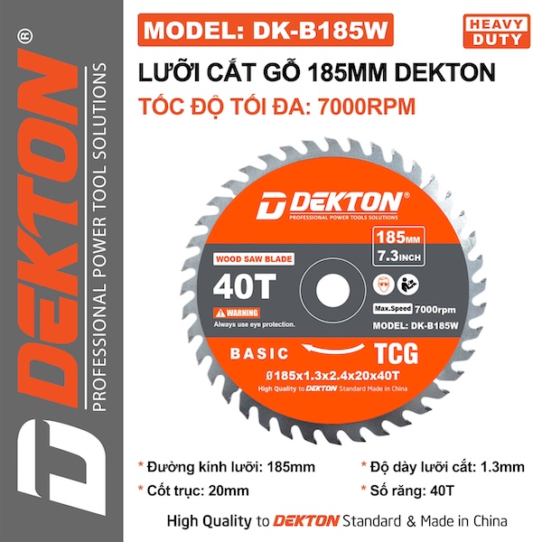 Lưỡi Cắt Dekton Cao Cấp - Cắt Nhôm, Gỗ, Sắt Hợp Kim (Nhiều Kích Thước 125mm - 355mm)