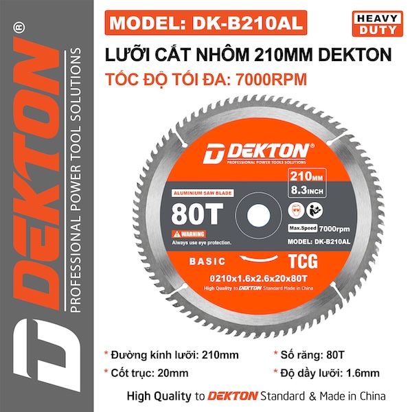 Lưỡi Cắt Dekton Cao Cấp - Cắt Nhôm, Gỗ, Sắt Hợp Kim (Nhiều Kích Thước 125mm - 355mm)