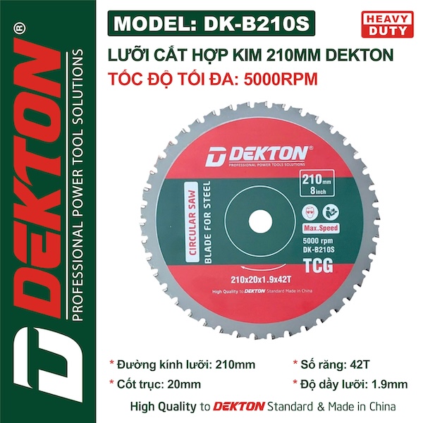 Lưỡi Cắt Dekton Cao Cấp - Cắt Nhôm, Gỗ, Sắt Hợp Kim (Nhiều Kích Thước 125mm - 355mm)