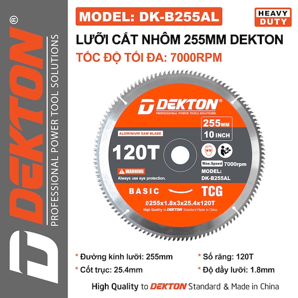 Lưỡi Cắt Dekton Cao Cấp - Cắt Nhôm, Gỗ, Sắt Hợp Kim (Nhiều Kích Thước 125mm - 355mm)