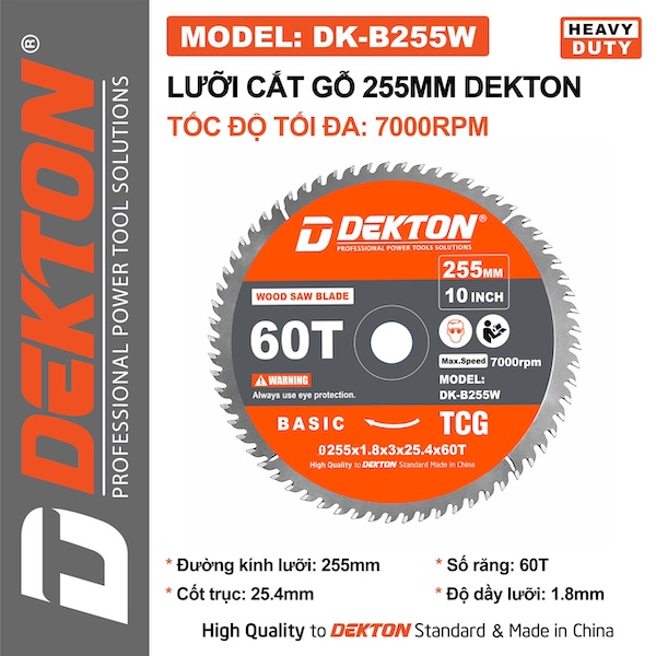 Lưỡi Cắt Dekton Cao Cấp - Cắt Nhôm, Gỗ, Sắt Hợp Kim (Nhiều Kích Thước 125mm - 355mm)