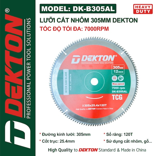 Lưỡi Cắt Dekton Cao Cấp - Cắt Nhôm, Gỗ, Sắt Hợp Kim (Nhiều Kích Thước 125mm - 355mm)