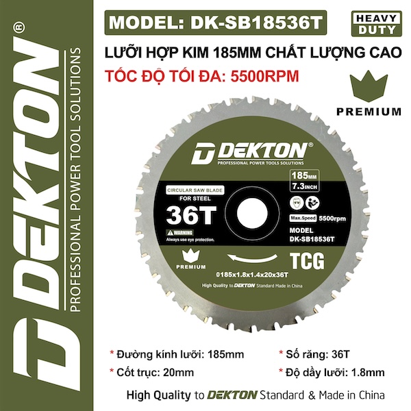 Lưỡi Cắt Dekton Cao Cấp - Cắt Nhôm, Gỗ, Sắt Hợp Kim (Nhiều Kích Thước 125mm - 355mm)