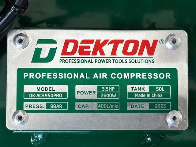 MÁY NÉN KHÍ KHÔNG DẦU 50L DEKTON  DK-AC3950PRO – BẢO HÀNH BÌNH NÉN 3 NĂM