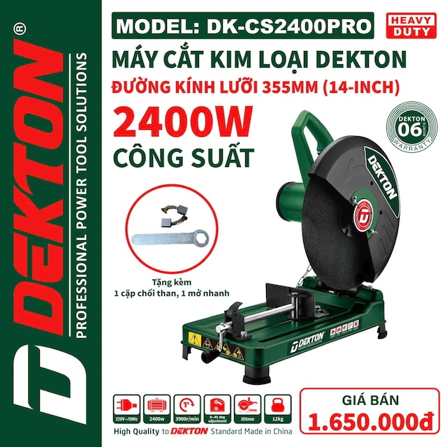 MÁY CẮT SẮT BÀN 355MM DEKTON 2400W 3900R/MIN DK-CS2400PRO