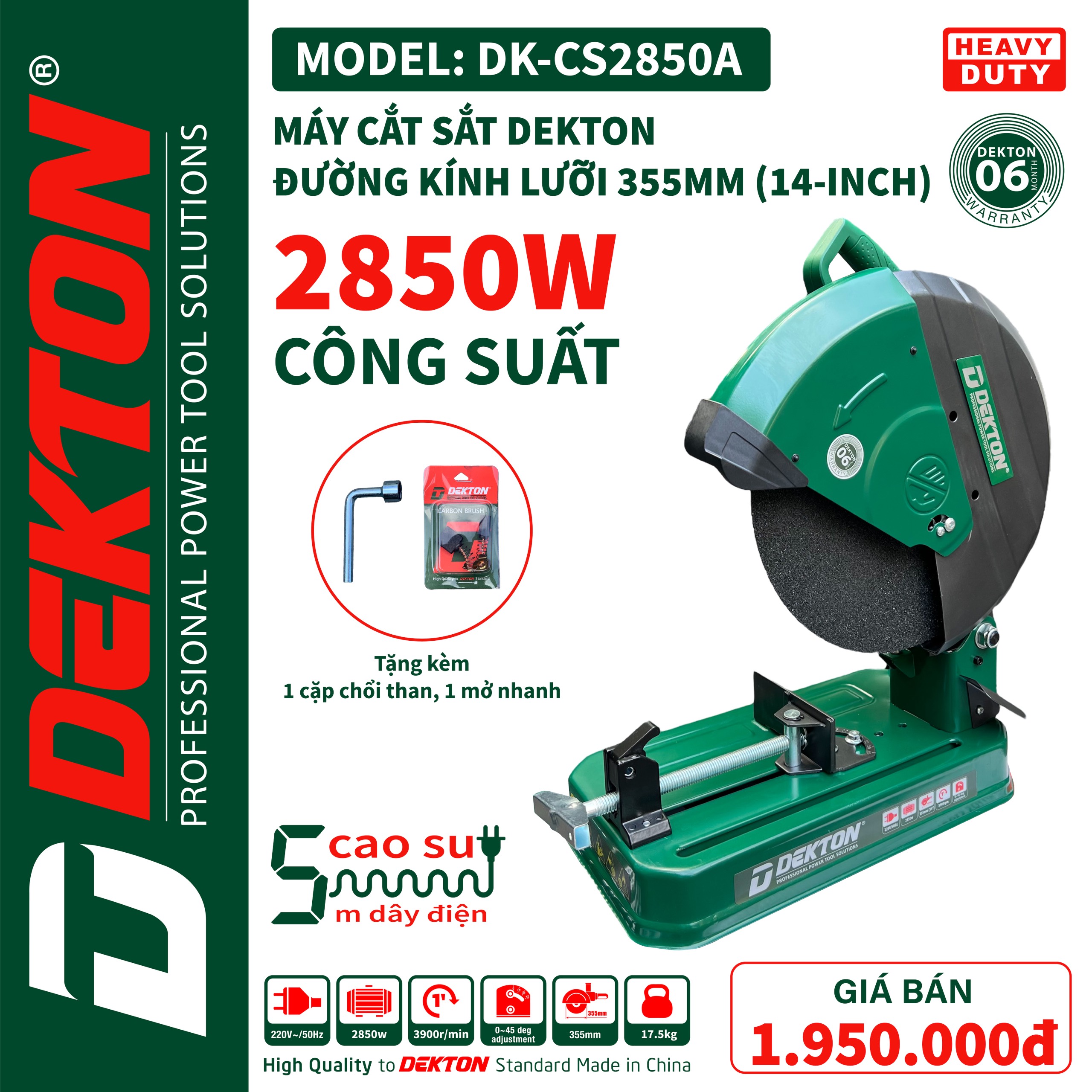 Máy cắt sắt 2850W Dekton DK-CS2850A