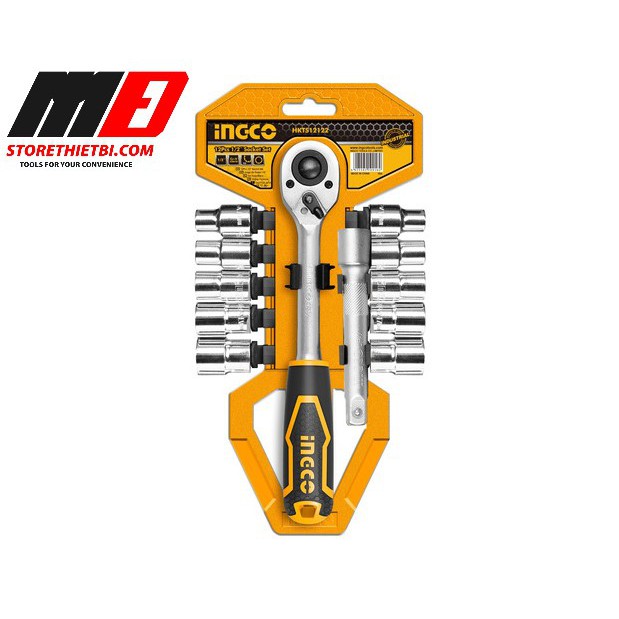 Bộ 12 đầu tuýp tay vặn 1/4" INGCO HKTS14122