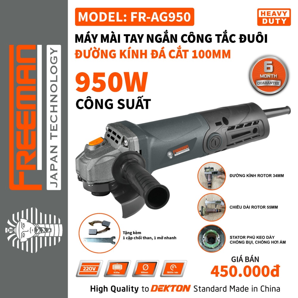 Máy mài đá cầm tay hiệu FREEMAN; Model: FR-AG950