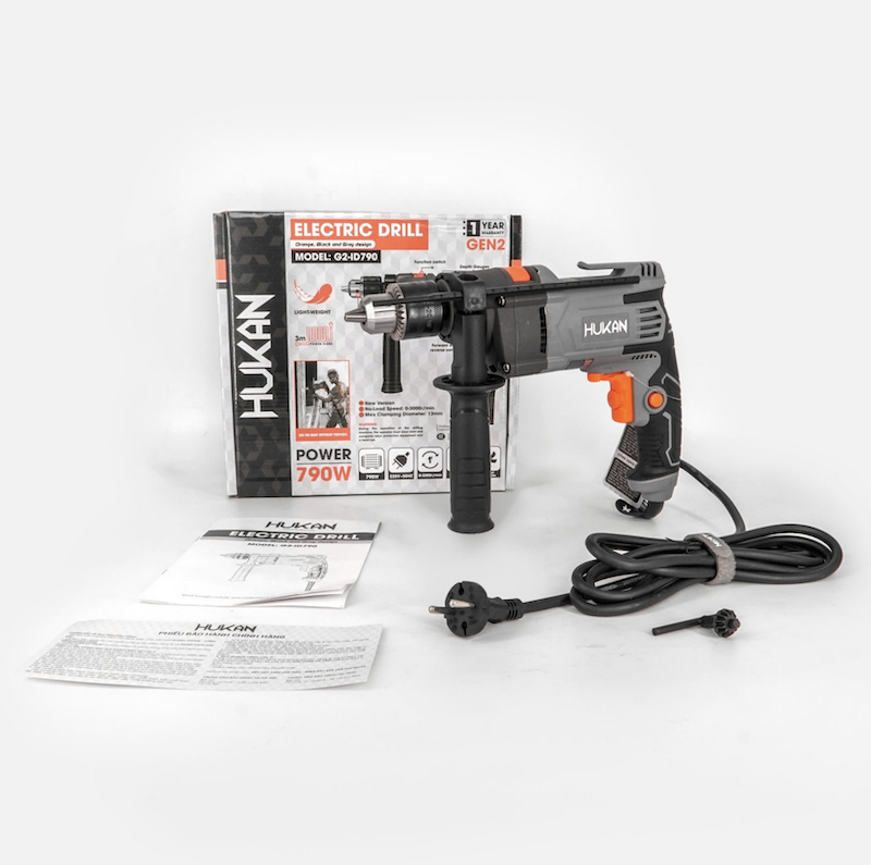 Máy Khoan Điện 790W Đầu Cặp 13mm HUKAN GEN 2 G2-ID790