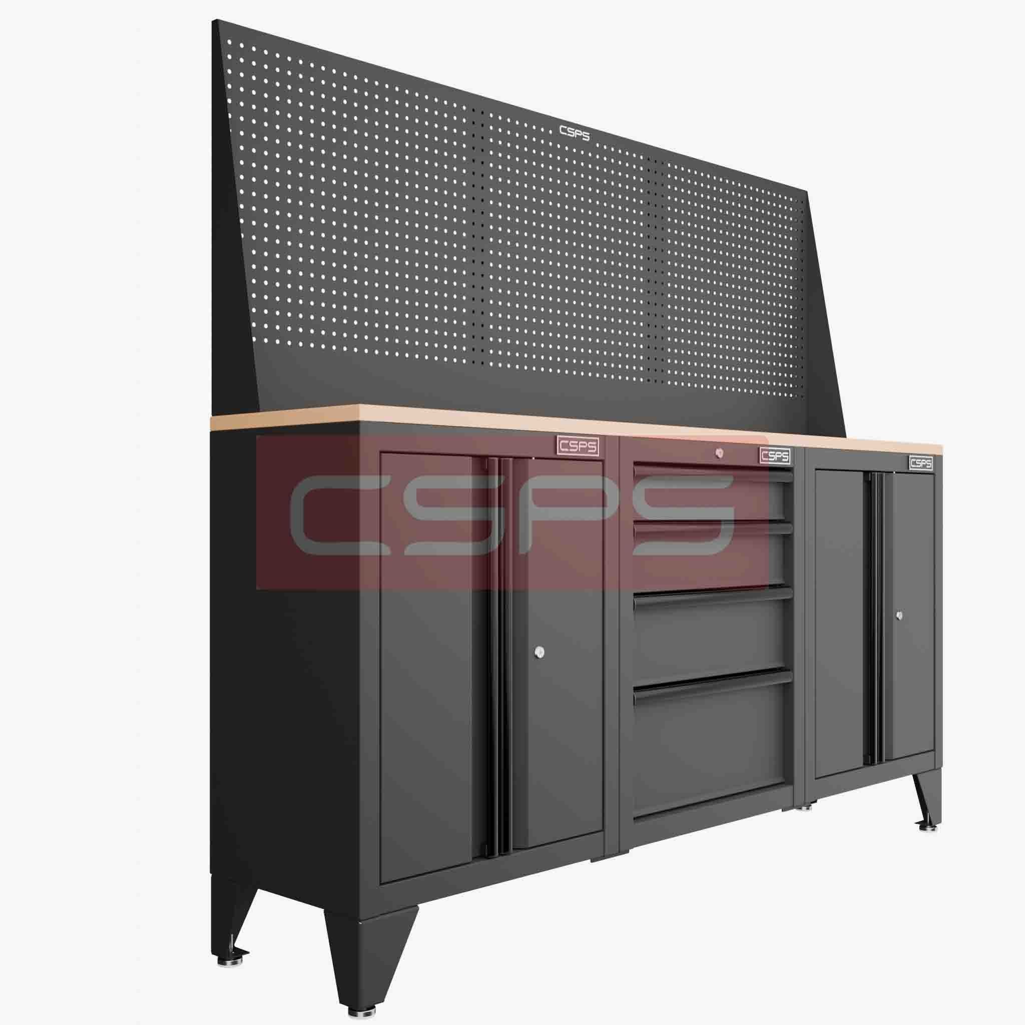 Tủ dụng cụ CSPS 183cm - 3 tủ màu đen/đỏ