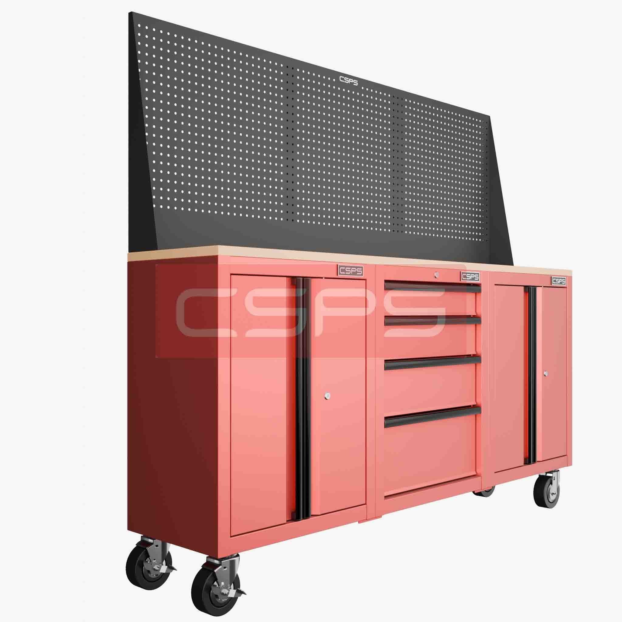 Tủ dụng cụ CSPS 183cm - 3 tủ màu đen/đỏ