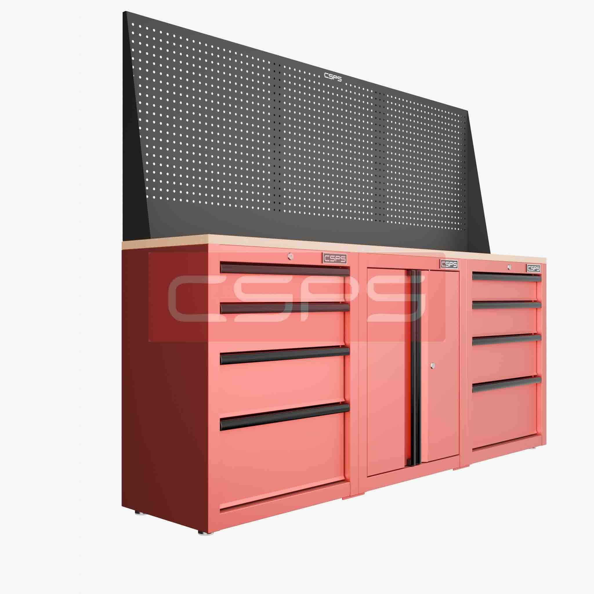 Tủ dụng cụ CSPS 183cm - 3 tủ màu đen/đỏ