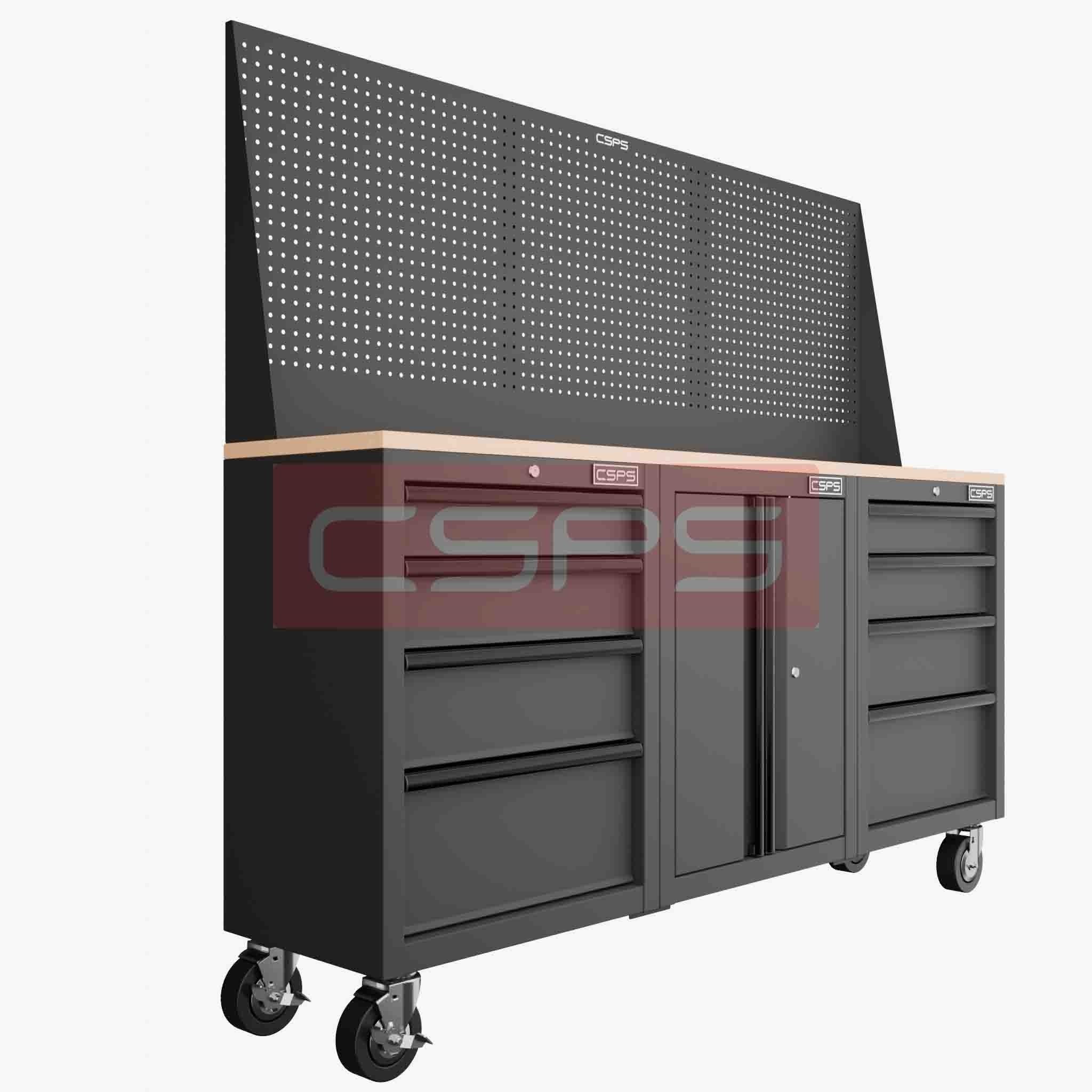 Tủ dụng cụ CSPS 183cm - 3 tủ màu đen/đỏ