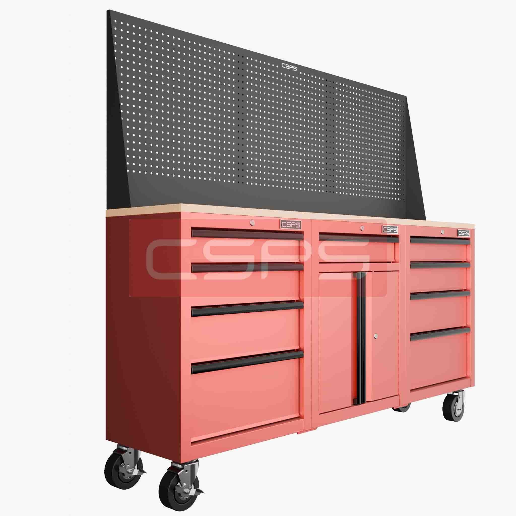 Tủ dụng cụ CSPS 183cm - 3 tủ màu đen/đỏ