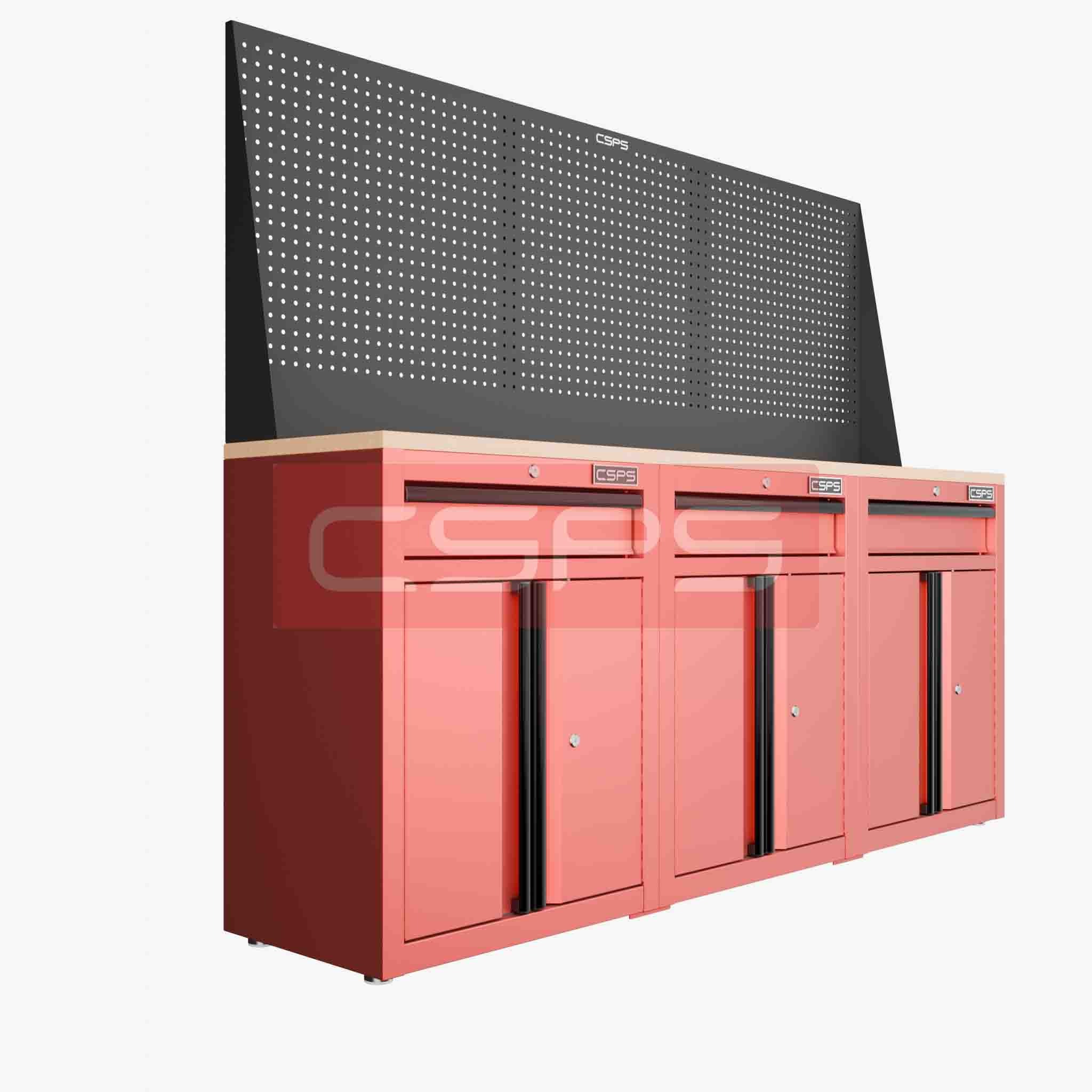 Tủ dụng cụ CSPS 183cm - 3 tủ màu đen/đỏ
