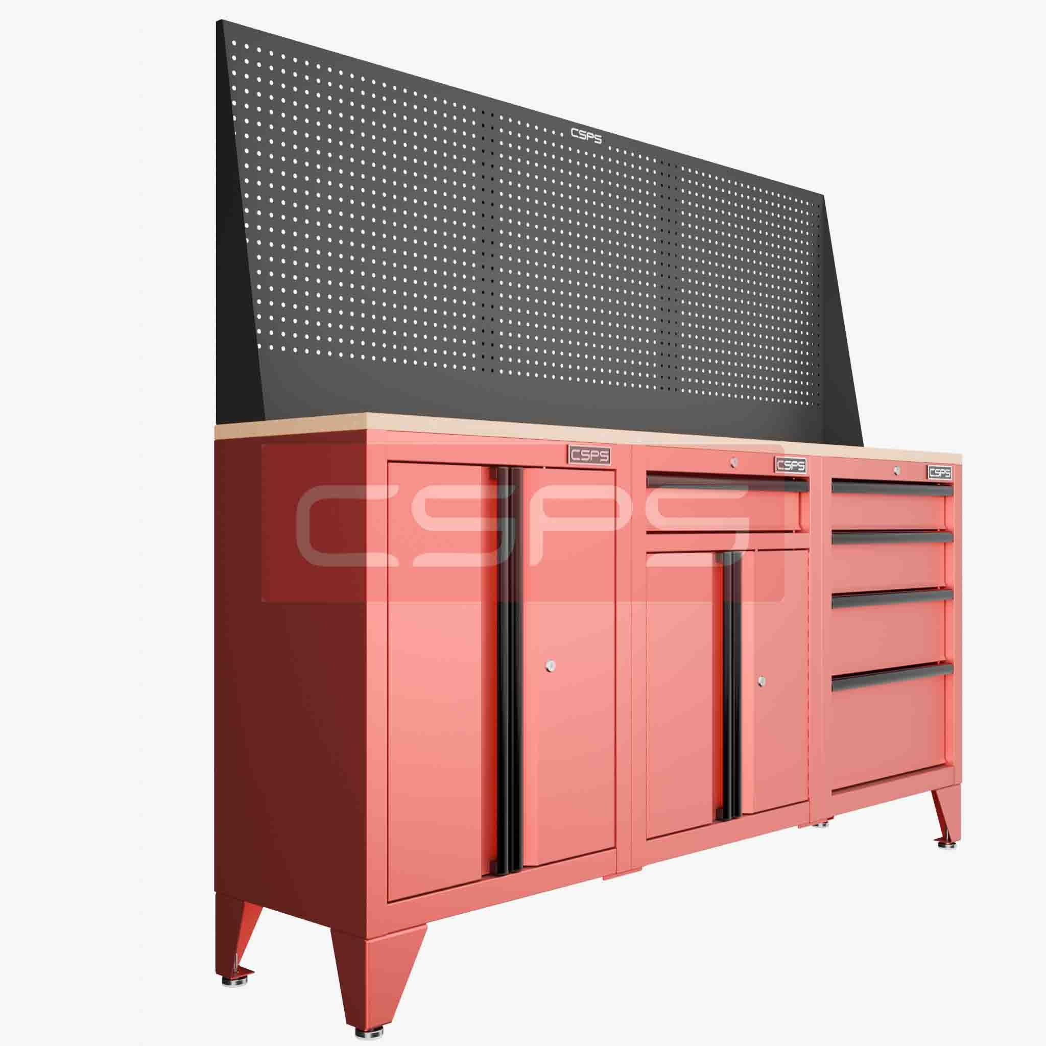 Tủ dụng cụ CSPS 183cm - 3 tủ màu đen/đỏ