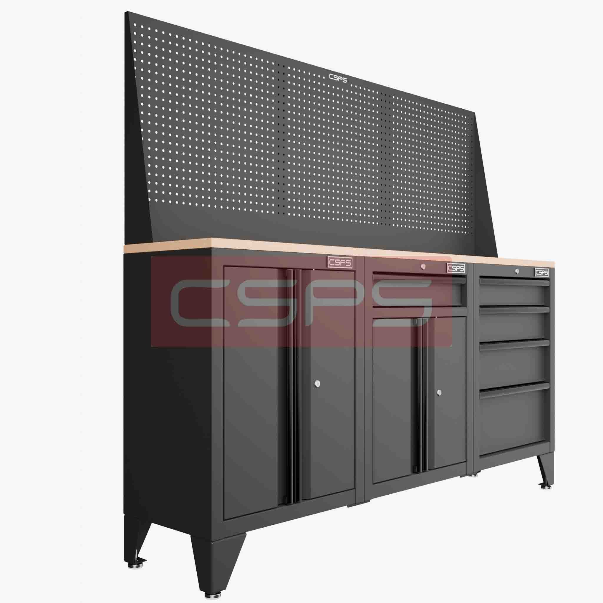 Tủ dụng cụ CSPS 183cm - 3 tủ màu đen/đỏ