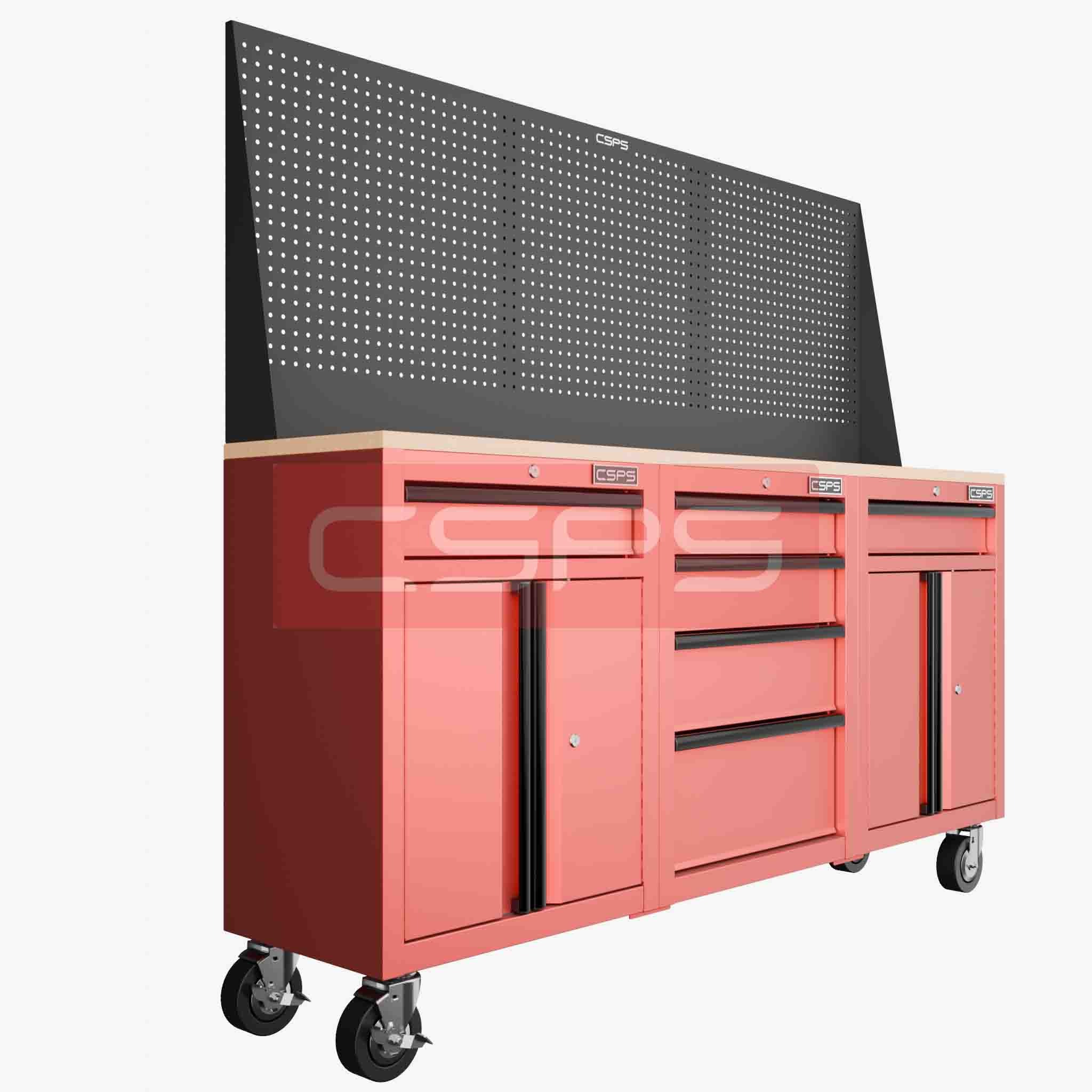 Tủ dụng cụ CSPS 183cm - 3 tủ màu đen/đỏ