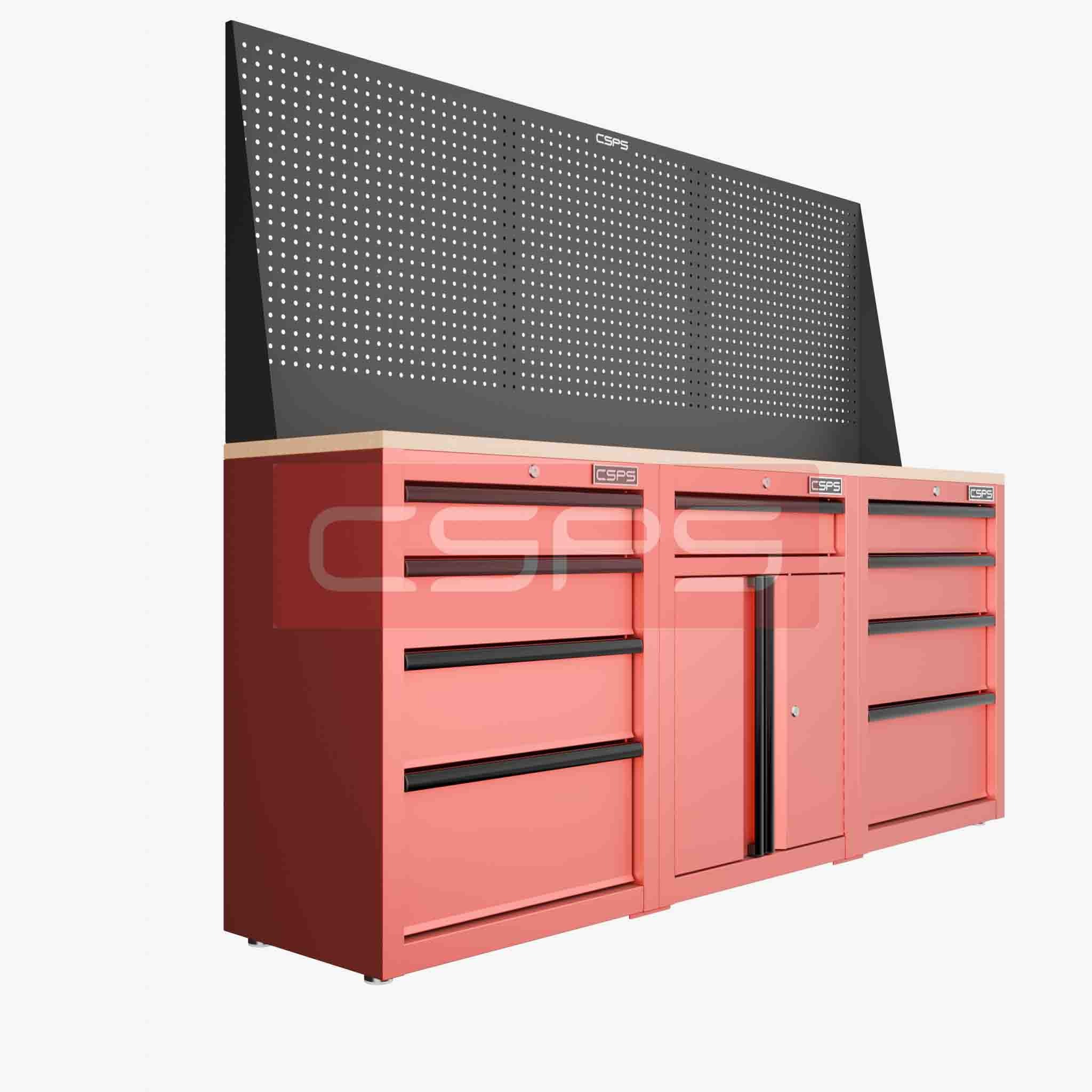 Tủ dụng cụ CSPS 183cm - 3 tủ màu đen/đỏ