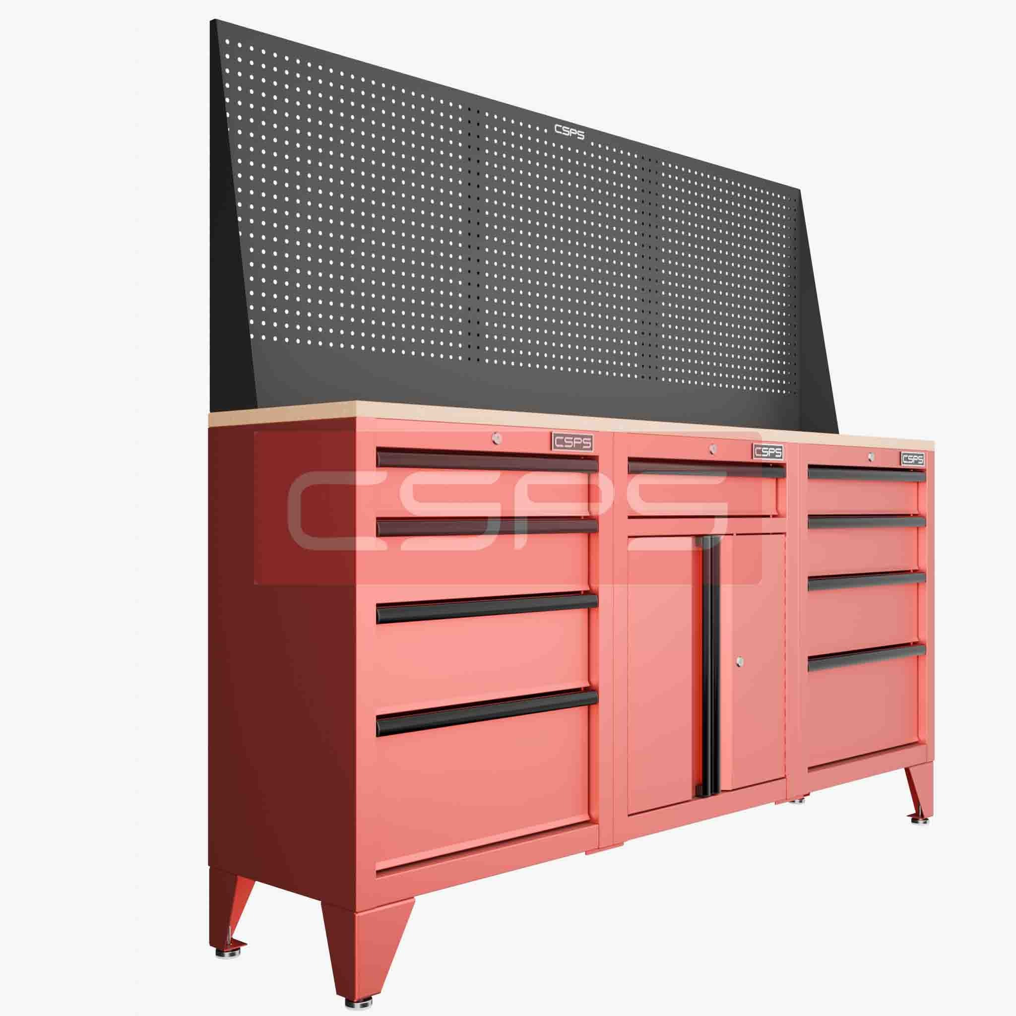 Tủ dụng cụ CSPS 183cm - 3 tủ màu đen/đỏ