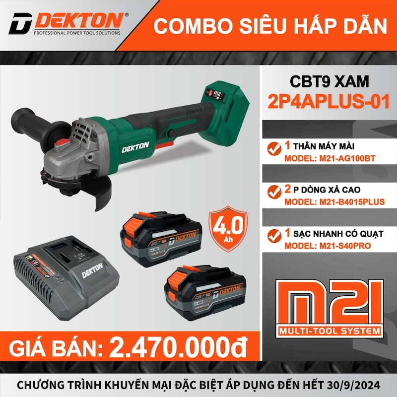 Máy Mài Góc Dùng Pin M21-AG100BT Công Tắc Bóp
