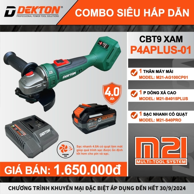 Máy Mài Góc Dùng Pin Dekton M21-AG100CP01