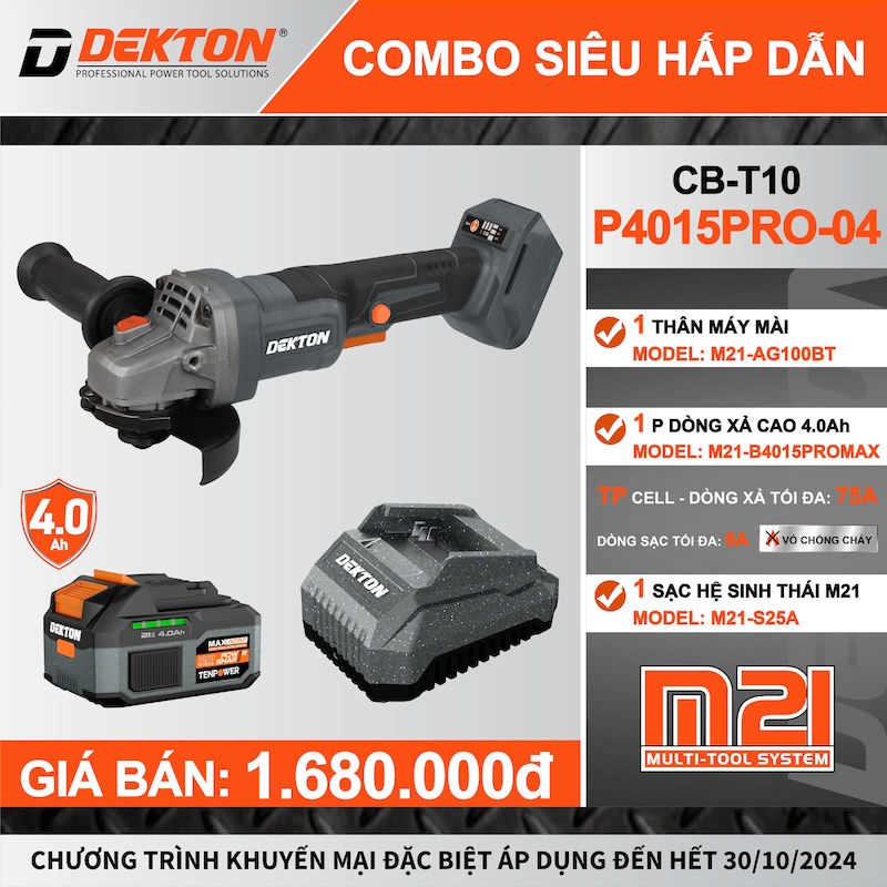 Máy Mài Góc Dùng Pin M21-AG100BT Công Tắc Bóp