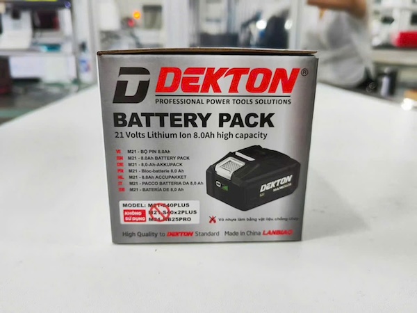 Pin Dekton M21-B8150PRO 21V 8.0Ah Gen 4 Cell Tabless Dòng Xả 150A Pin Lithium Hệ M21 Chính Hãng