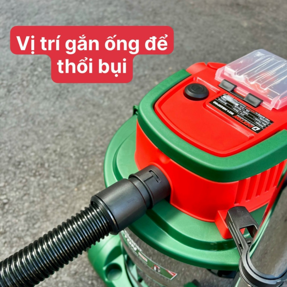 Máy Hút, Thổi Bụi Khô - Ướt Thùng 25L Dùng Pin Phổ Thông 21V Dekton M21-HB25PRO hút mạnh, độ ồn thấp