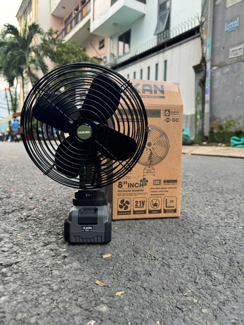 Thân Quạt Tích Điện Dùng Pin Chân Phổ Thông Hukan GC-EFBM5408 (Chính Hãng)