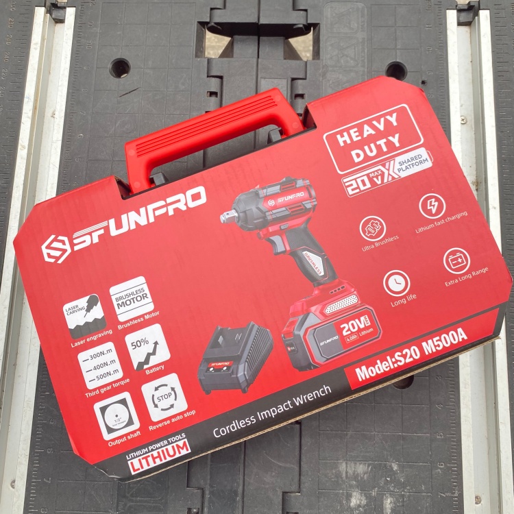 Máy siết bulong 500Nm đầu khẩu 1/2 inch dùng pin 20V SFUNPRO S20 M500A