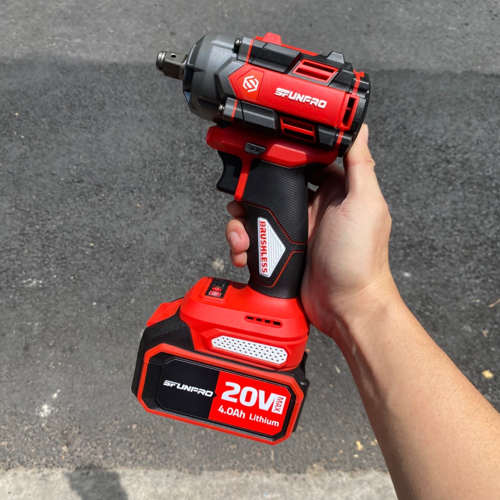Máy siết bulong 500Nm đầu khẩu 1/2 inch dùng pin 20V SFUNPRO S20 M500A