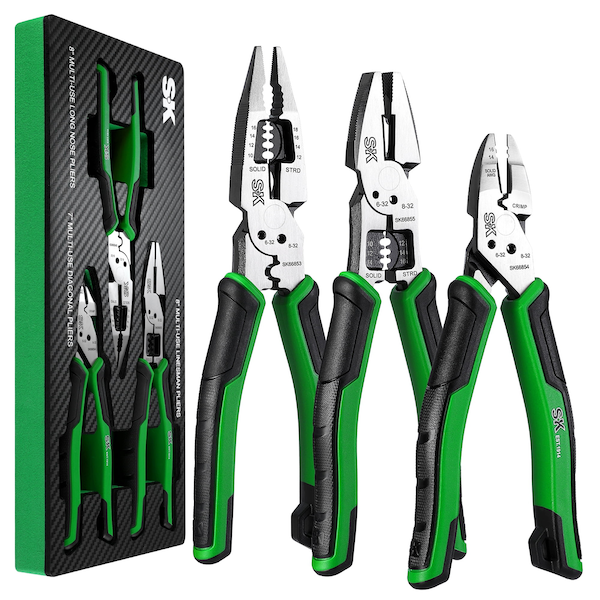 Bộ 3 Kìm Đa Năng SK Tools SK01326 (Kìm Nguội, Kìm Cắt Chéo, Kìm Mũi Dài)
