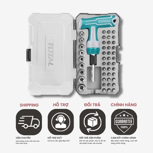Bộ 47 tua vít vặn tay cầm T TOTAL TACSD30476