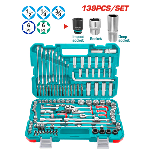 Bộ dụng cụ sửa chữa đa năng 139 món TOTAL THKTHP21396 - Hàng chính hãng