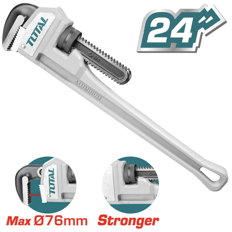 Mỏ lết răng tay cầm bằng nhôm TOTAL