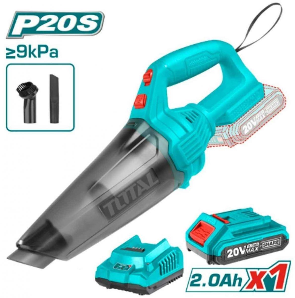 Máy hút bụi 0.5L dùng pin Lithium 20V TOTAL TVLI20126