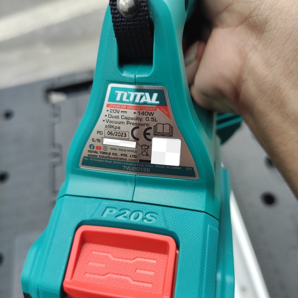 Máy hút bụi 0.5L dùng pin Lithium 20V TOTAL TVLI20126