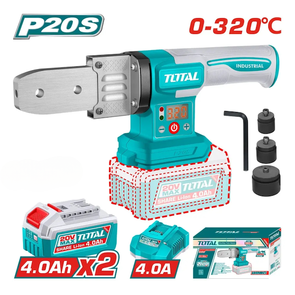 Máy hàn ống nước dùng pin 20V TOTAL TWTLI20182 - Kèm 2 Pin 4.0Ah và Sạc