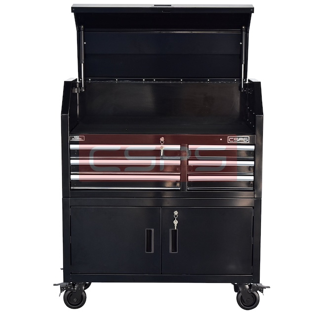 Tủ dụng cụ CSPS 104cm - 06 hộc kéo màu đen có bánh xe VNTC10406B11S