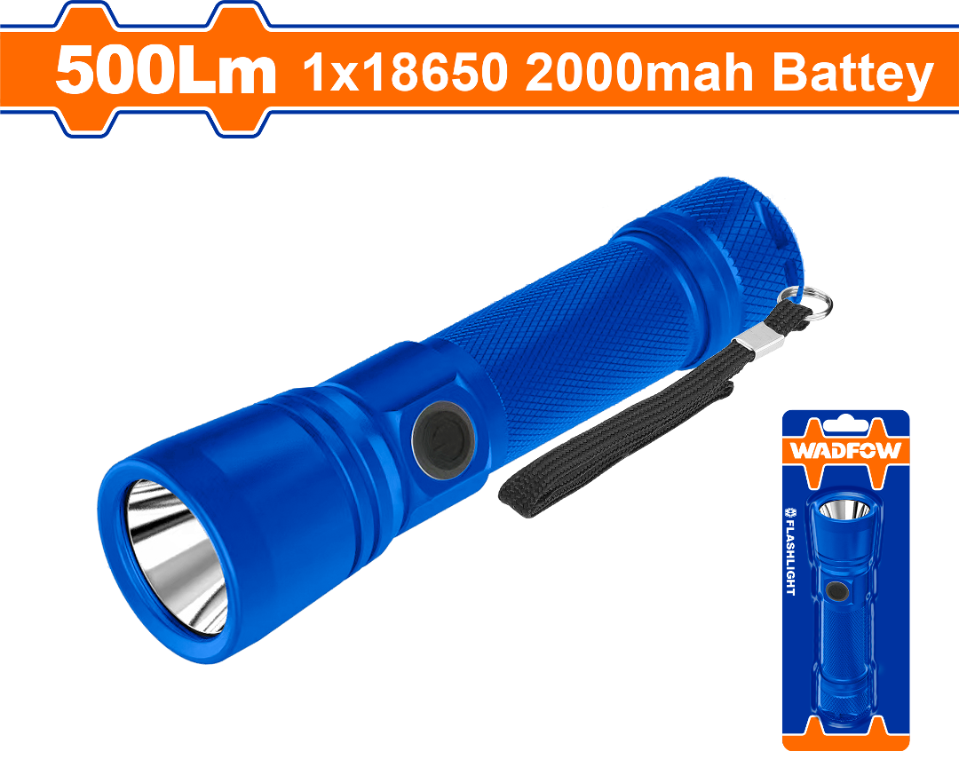 Đèn Pin Sạc WADFOW WFL5408 500Lm - Pin 2000mah, Chống Nước IP44