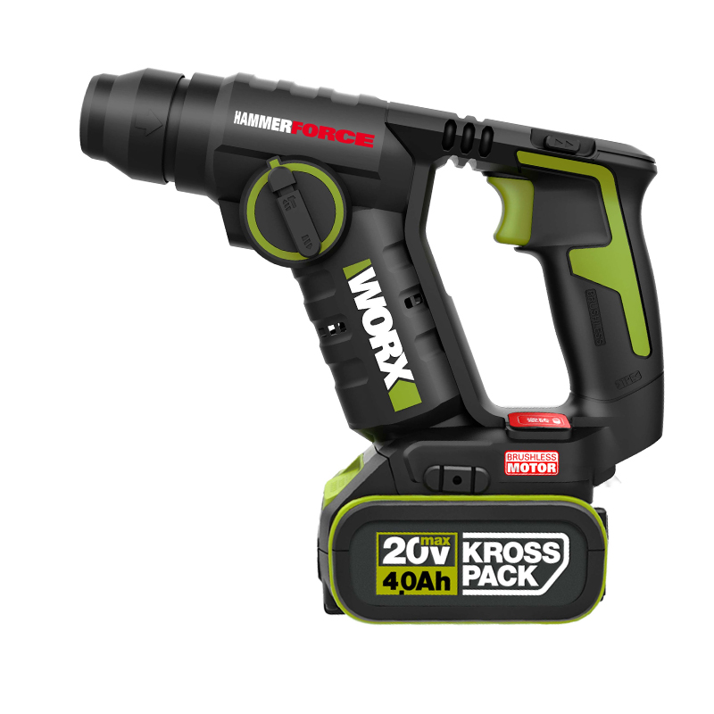 Máy khoan đục bê tông cầm tay 20V Worx (1pin4Ah+Sạc) WU380S