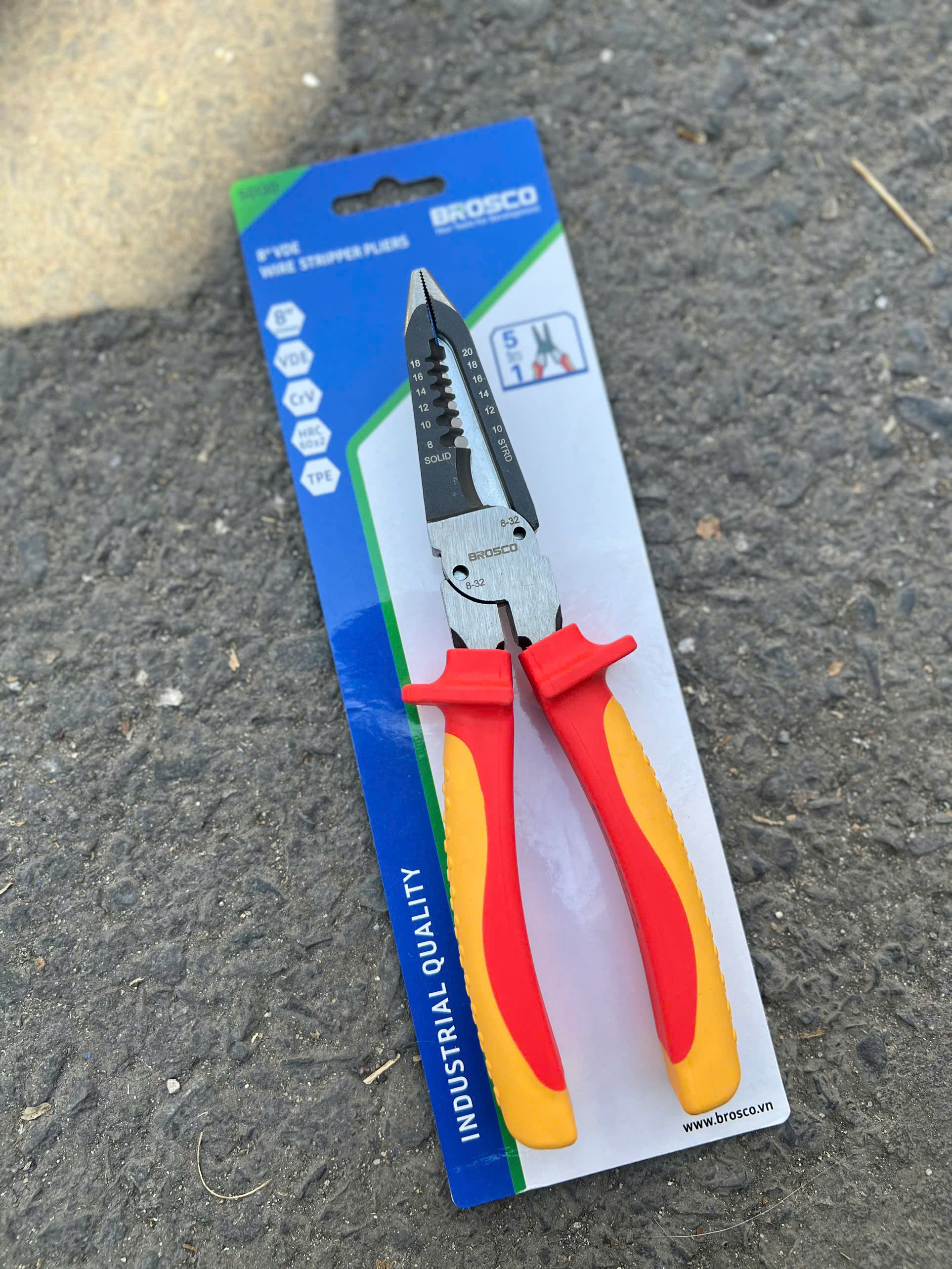 Bộ Dụng Cụ Cách Điện 1000V BROSCO Tiêu Chuẩn VDE (7 Món) - Combo An Toàn Cho Thợ Điện